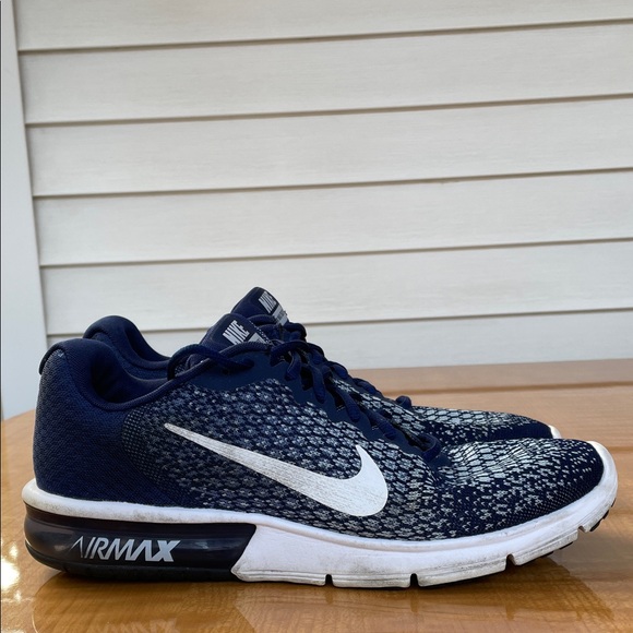 Nike Other - Nike Men’s Air Max Sequence 2 Blue and White Running Shoes Size 12